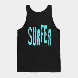 Surfer, Hello Summer Vintage Funny Surfer Riding Surf Surfing Lover Gifts Tank Top